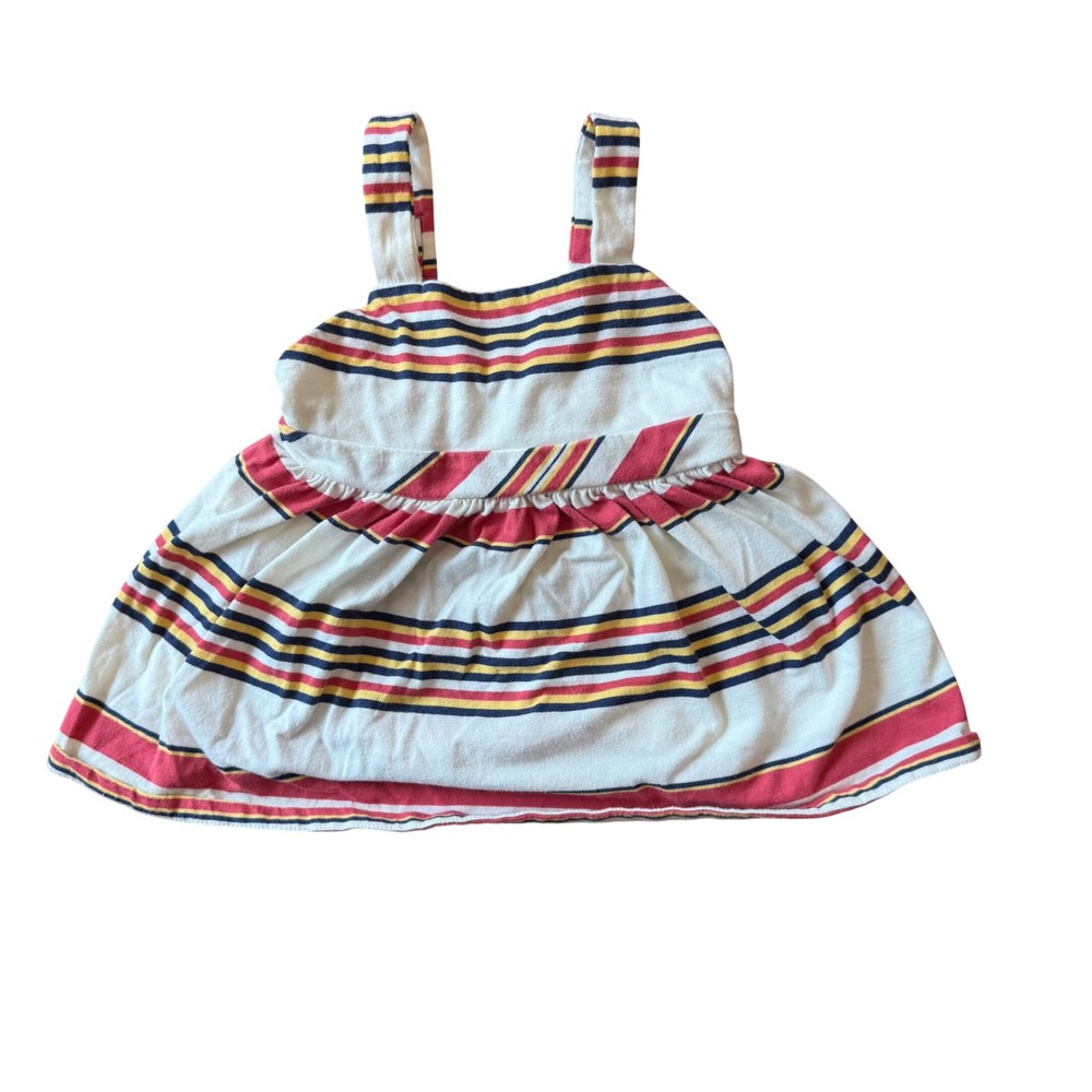 Ralph Lauren 9m Baby Dress Striped A Line Sleeveless Cotton Summer Fit Flare